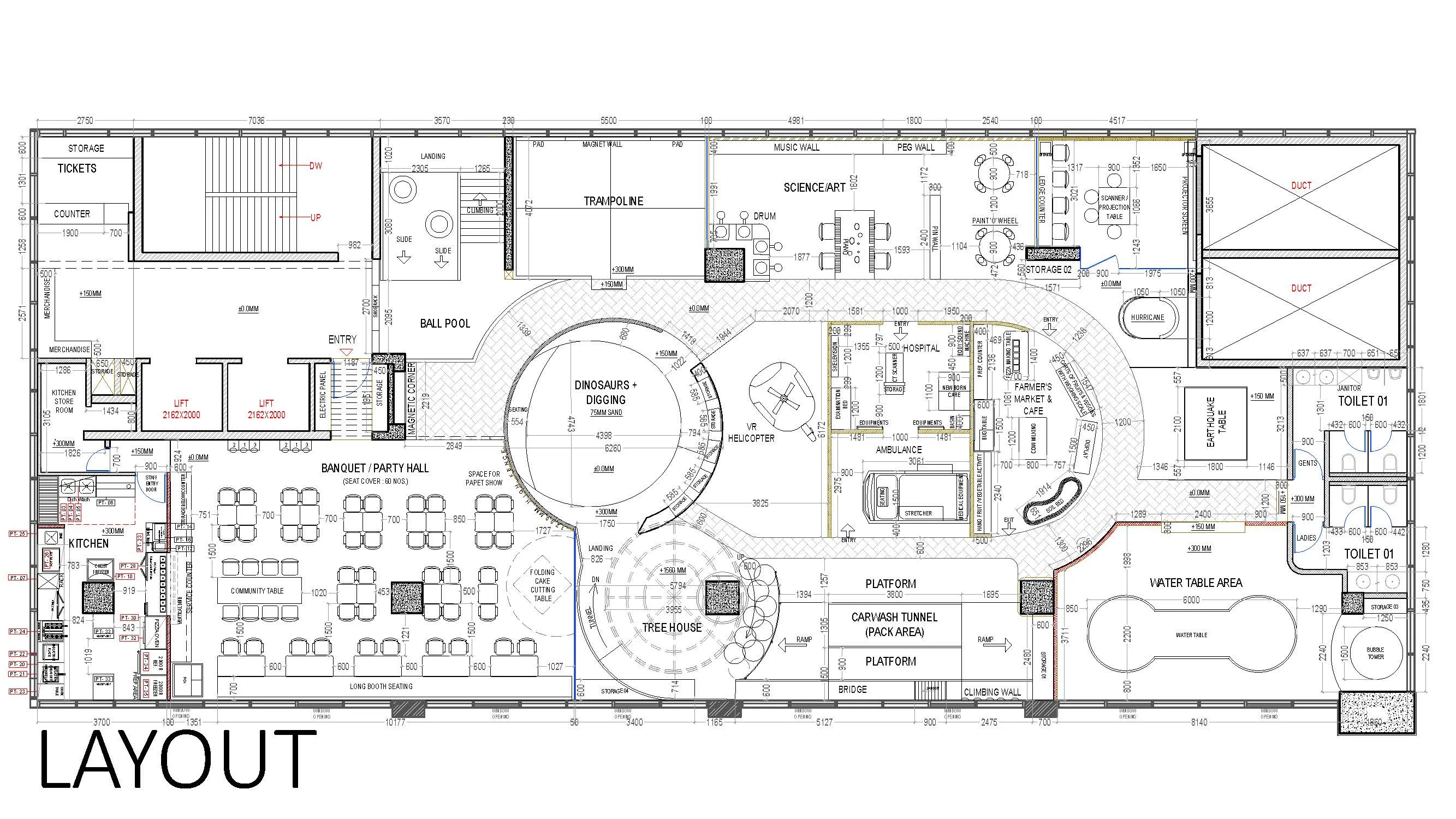 2D CAD Floor Plan Layout Blueprint